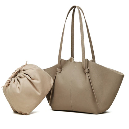 Hifashion Cowhide Genuine Leather Large Tote Shoulder Bags For Women 2025 Trend Designer Trapeze Purses Underarm Ladies Handbags