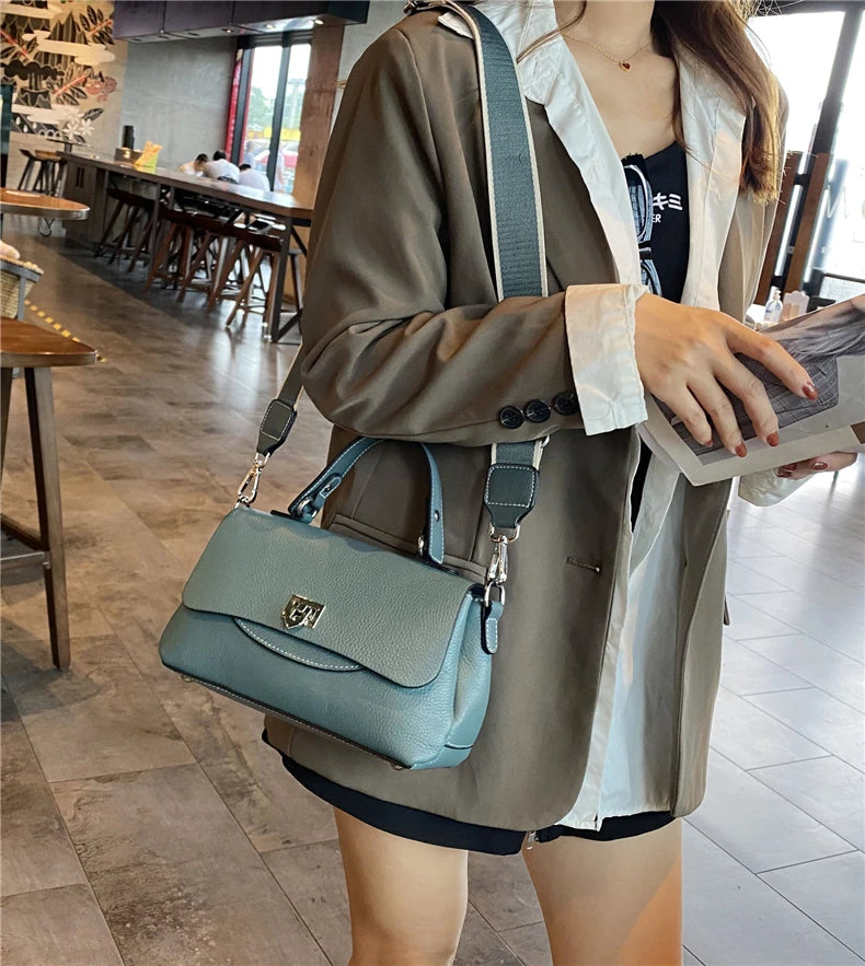 Hifashion 3 Layers Genuine Genuine Leather Shoulder Bags For Women 2025 Trend Designer Flap Crossbody Purse Work Ladies Handbags