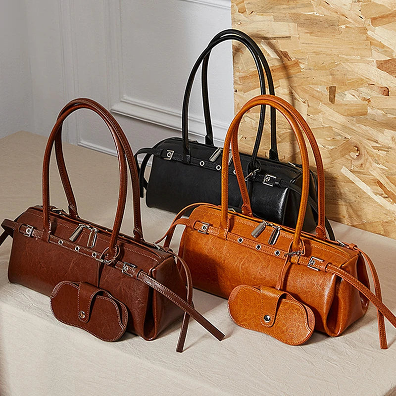 Hifashion Motorcycle Style Genuine Leather Underarm Shoulder Bags For Women 2025 Trend Designer Sling Purse Tote Ladies Handbags